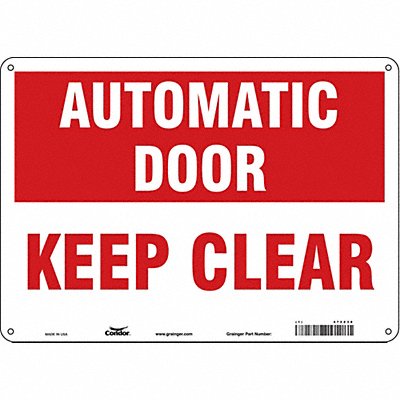 CONDOR 472Z38 Safety Sign 10 in x 14 in Aluminum