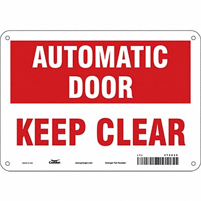 CONDOR 472Z39 Safety Sign 7 in x 10 in Polyethylene