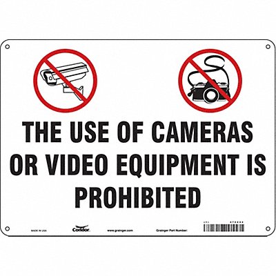 CONDOR 472Z44 Safety Sign 10 in x 14 in Aluminum
