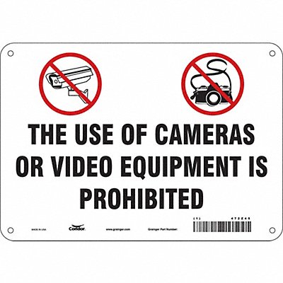 CONDOR 472Z45 Safety Sign 7 in x 10 in Polyethylene