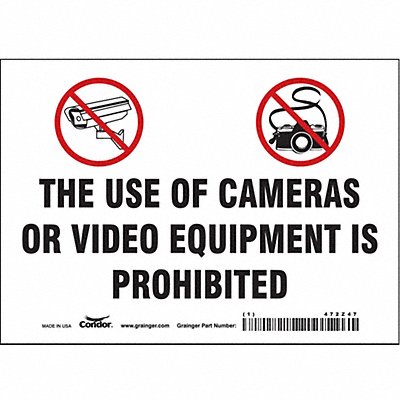 CONDOR 472Z47 Safety Sign 5 in x 7 in Vinyl
