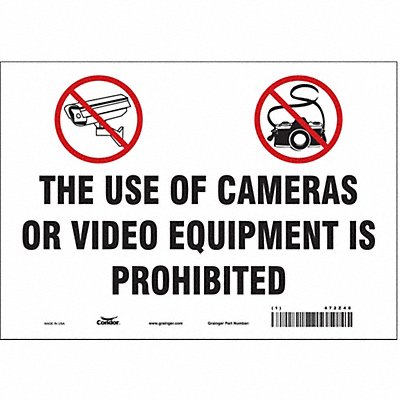 CONDOR 472Z48 Safety Sign 7 in x 10 in Vinyl