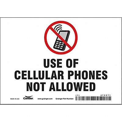 CONDOR 472Z71 Safety Sign 5 in x 7 in Vinyl