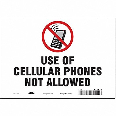 CONDOR 472Z72 Safety Sign 7 in x 10 in Vinyl