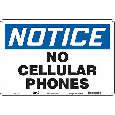 CONDOR 472Z76 Safety Sign 12 in x 18 in Aluminum