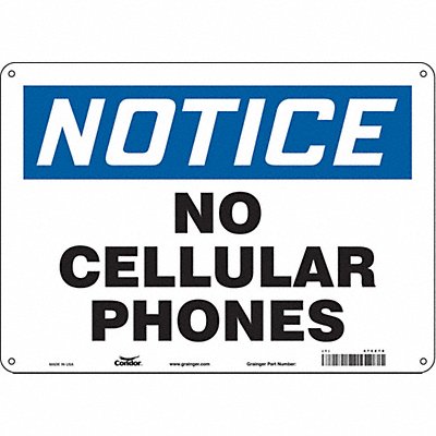 CONDOR 472Z78 Safety Sign 10 in x 14 in Polyethylene