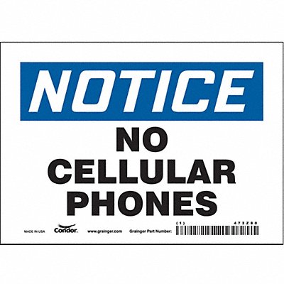 CONDOR 472Z80 Safety Sign 5 in x 7 in Vinyl