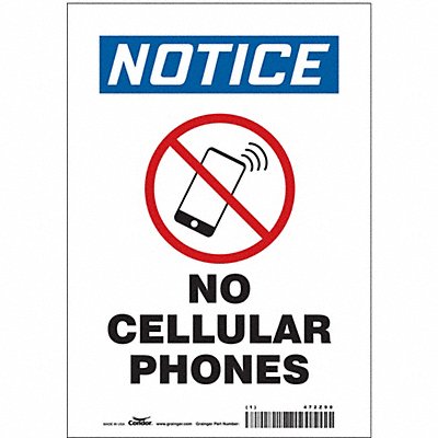 CONDOR 472Z90 Safety Sign 10 in x 7 in Vinyl
