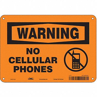 CONDOR 472Z96 Safety Sign 7 in x 10 in Polyethylene