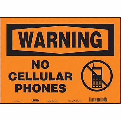 CONDOR 473A01 Safety Sign 10 in x 14 in Vinyl