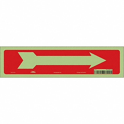 CONDOR 473A32 Safety Sign 3 1/2 in x 14 in Glow Vinyl