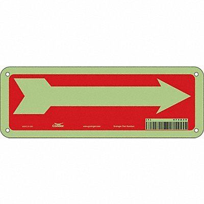 CONDOR 473A35 Safety Sign 3 1/2 x 10 in Polyethylene