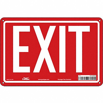 CONDOR 473A60 Safety Sign 8 in x 12 in Aluminum