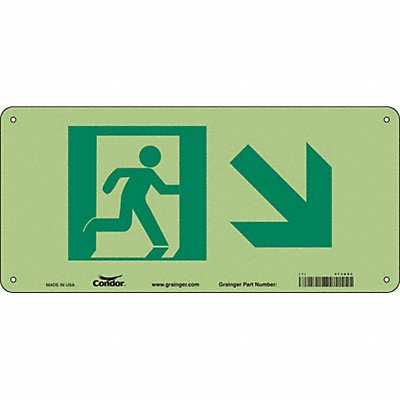 CONDOR 473A83 Safety Sign 5 in x 14 in Aluminum