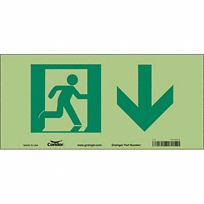CONDOR 473A84 Safety Sign 7 in x 15 in Glow Vinyl