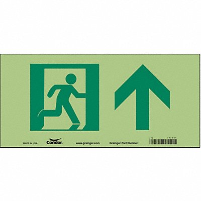 CONDOR 473A87 Safety Sign 7 in x 15 in Glow Vinyl