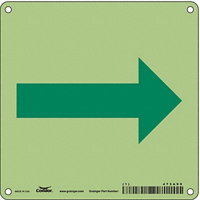 CONDOR 473A99 Safety Sign 6 in x 6 in Polyethylene