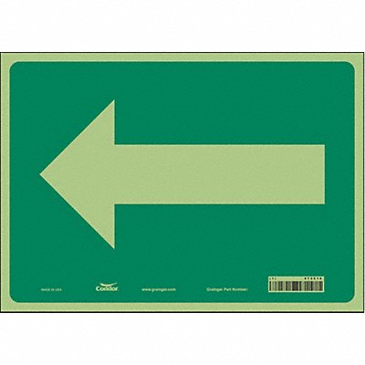 CONDOR 473C10 Safety Sign 10 in x 14 in Glow Vinyl
