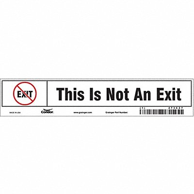 CONDOR 473C27 Safety Sign 1 3/4 in x 9 in Vinyl