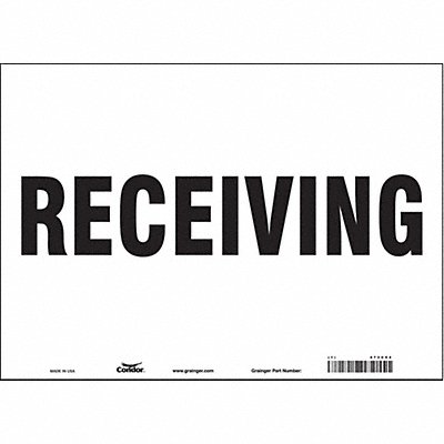 CONDOR 473C54 Safety Sign 10 inx14 in Vinyl