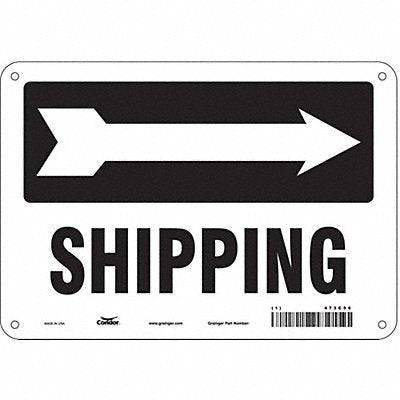 CONDOR 473C56 Safety Sign 7 in x 10 in Aluminum