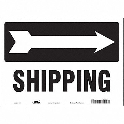 CONDOR 473C61 Safety Sign 10 inx14 in Vinyl