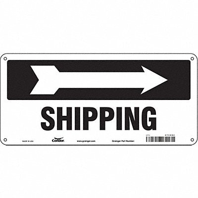 CONDOR 473C62 Safety Sign 6.5in x 14in Aluminum