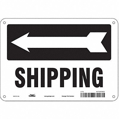 CONDOR 473C66 Safety Sign 7 in x 10 in Aluminum