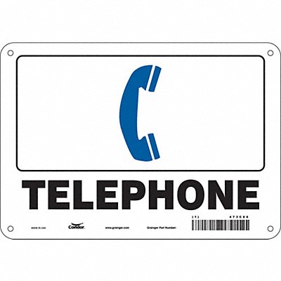 CONDOR 473C86 Safety Sign 7 in x 10 in Aluminum