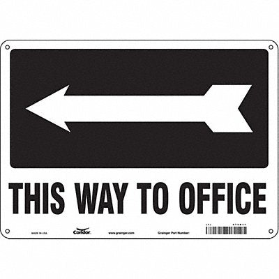 CONDOR 473D11 Safety Sign 10 in x 14 in Aluminum