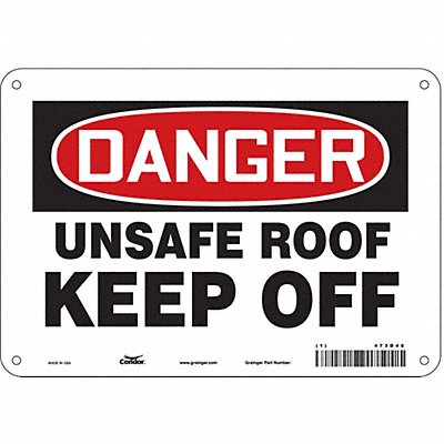 CONDOR 473D48 Safety Sign 7 inx10 in Polyethylene