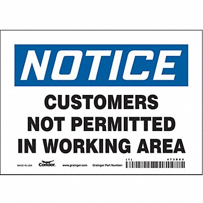 CONDOR 473D65 Safety Sign 5 inx7 in Vinyl