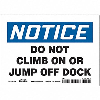 CONDOR 473D79 Safety Sign 5 inx7 in Vinyl