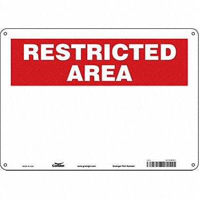 CONDOR 473D83 Safety Sign 10 in x 14 in Aluminum