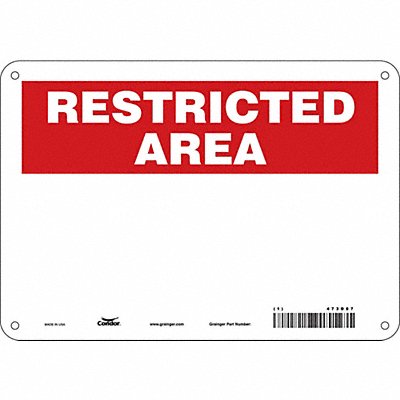CONDOR 473D87 Safety Sign 7 in x 10 in Polyethylene