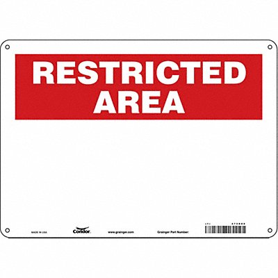 CONDOR 473D88 Safety Sign 10 inx14 in Polyethylene