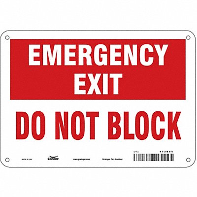 CONDOR 473D95 Safety Sign 7 in x 10 in Polyethylene