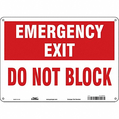 CONDOR 473D96 Safety Sign 10 in x 14 in Polyethylene