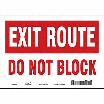 CONDOR 473F04 Safety Sign 7 in x 10 in Vinyl