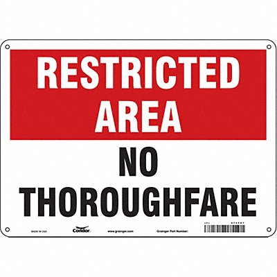 CONDOR 473F07 Safety Sign 10 inx14 in Aluminum