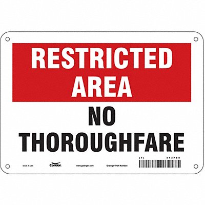 CONDOR 473F09 Safety Sign 7 in x 10 in Polyethylene