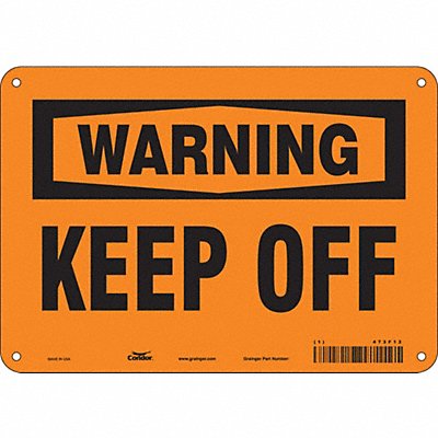 CONDOR 473F13 Safety Sign 7 in x 10 in Aluminum