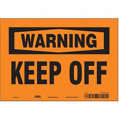 CONDOR 473F19 Safety Sign 7 inx10 in Vinyl