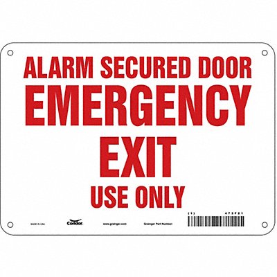 CONDOR 473F21 Safety Sign 7 in x 10 in Aluminum