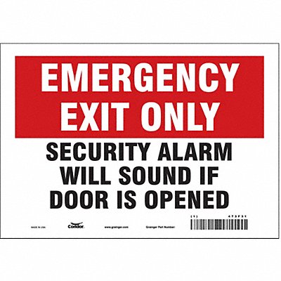 CONDOR 473F31 Safety Sign 7 in x 10 in Vinyl