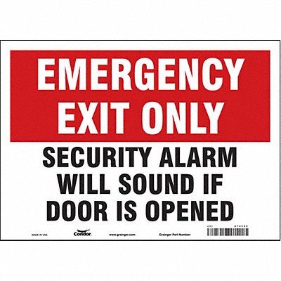 CONDOR 473F32 Safety Sign 10 in x 14 in Vinyl