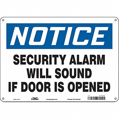 CONDOR 473F52 Safety Sign 10 in x 14 in Polyethylene