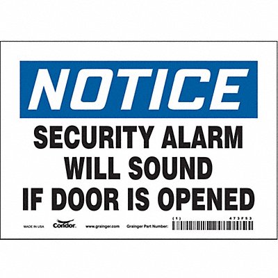 CONDOR 473F53 Safety Sign 5 in x 7 in Vinyl