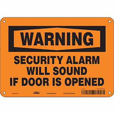 CONDOR 473F64 Safety Sign 7 in x 10 in Aluminum