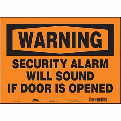 CONDOR 473F71 Safety Sign 10 in x 14 in Vinyl